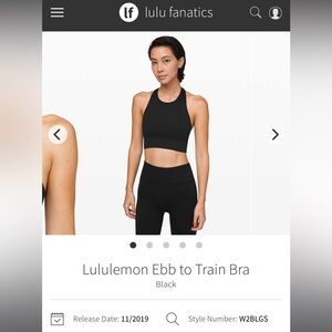 Lululemon Ebb to Train Bra